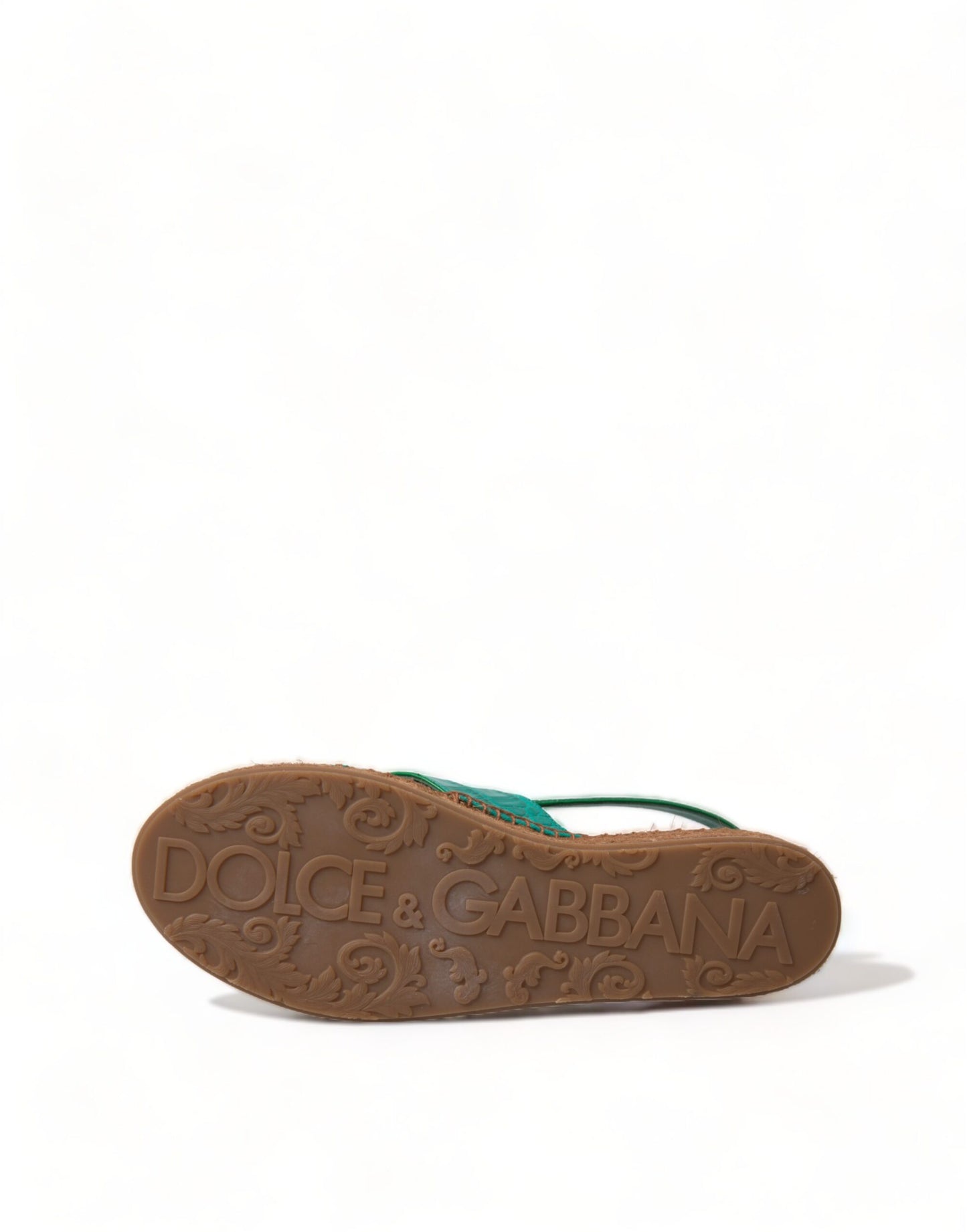 Dolce &amp; Gabbana Elegante grüne Espadrille-Plateausandalen