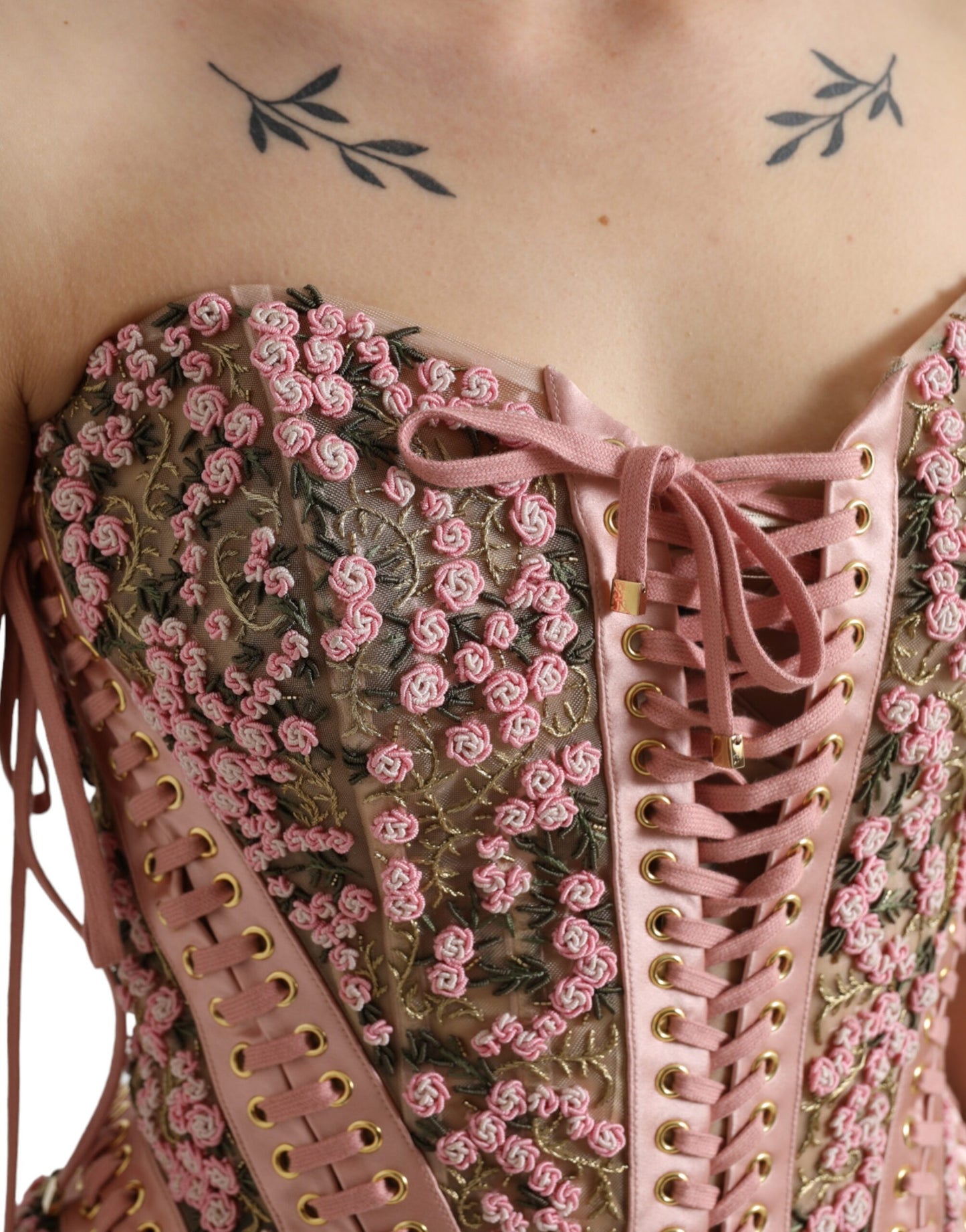 Dolce & Gabbana Silken Nylon Bustier Corset Top in Pink