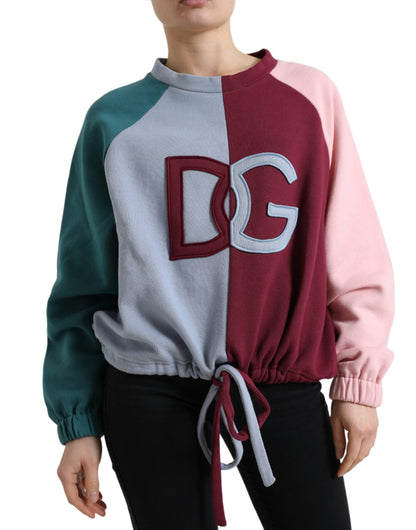 Maglione pullover girocollo in cotone multicolor