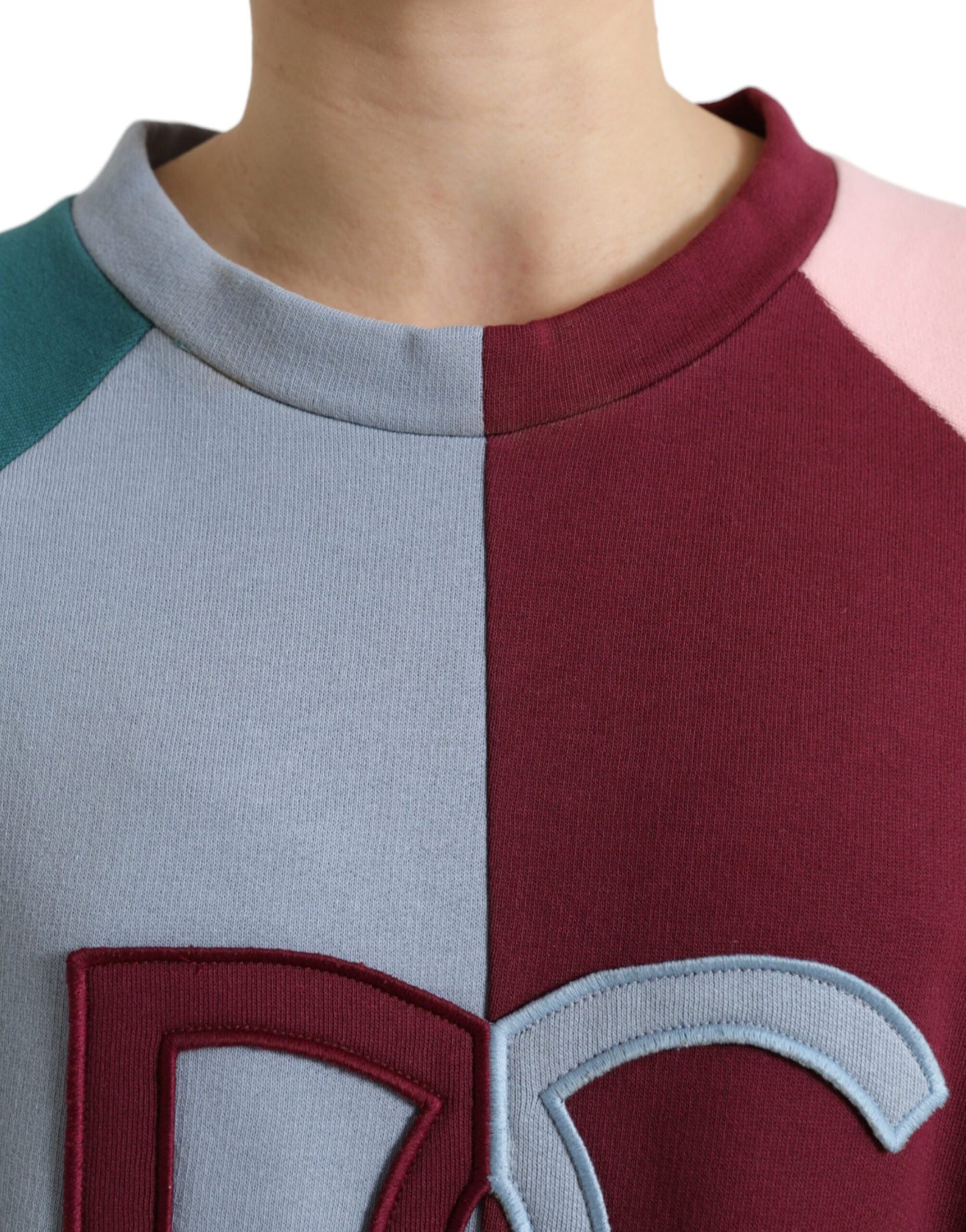 Maglione pullover girocollo in cotone multicolor