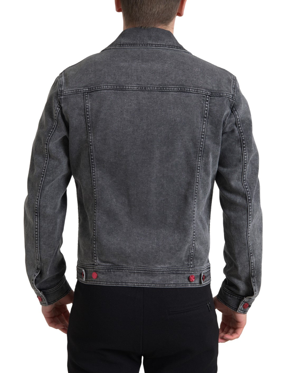 Dolce &amp; Gabbana Elegante graue Stretch-Jeansjacke