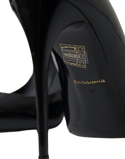 Dolce &amp; Gabbana Elegante schwarze Stilettos aus Lackleder