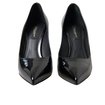 Dolce &amp; Gabbana Elegante schwarze Stilettos aus Lackleder