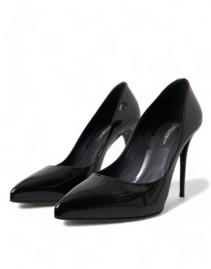 Dolce &amp; Gabbana Elegante schwarze Stilettos aus Lackleder