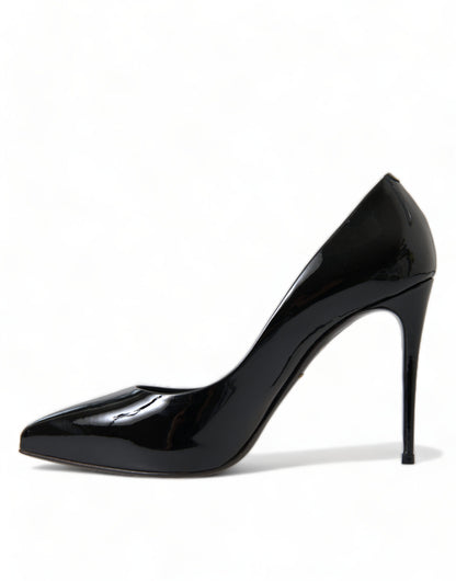 Dolce &amp; Gabbana Elegante schwarze Stilettos aus Lackleder