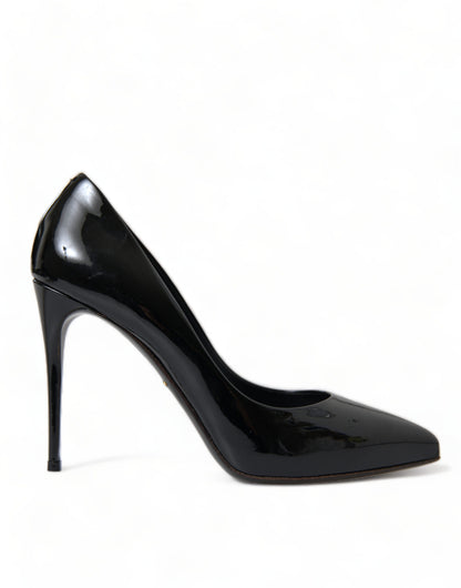 Dolce &amp; Gabbana Elegante schwarze Stilettos aus Lackleder