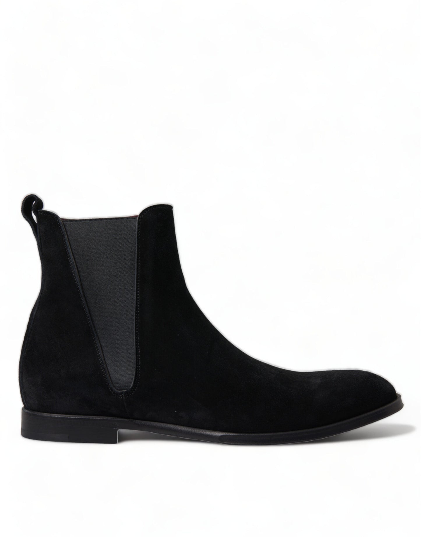 Dolce &amp; Gabbana Elegante schwarze Samtstiefel mit halbhoher Wade