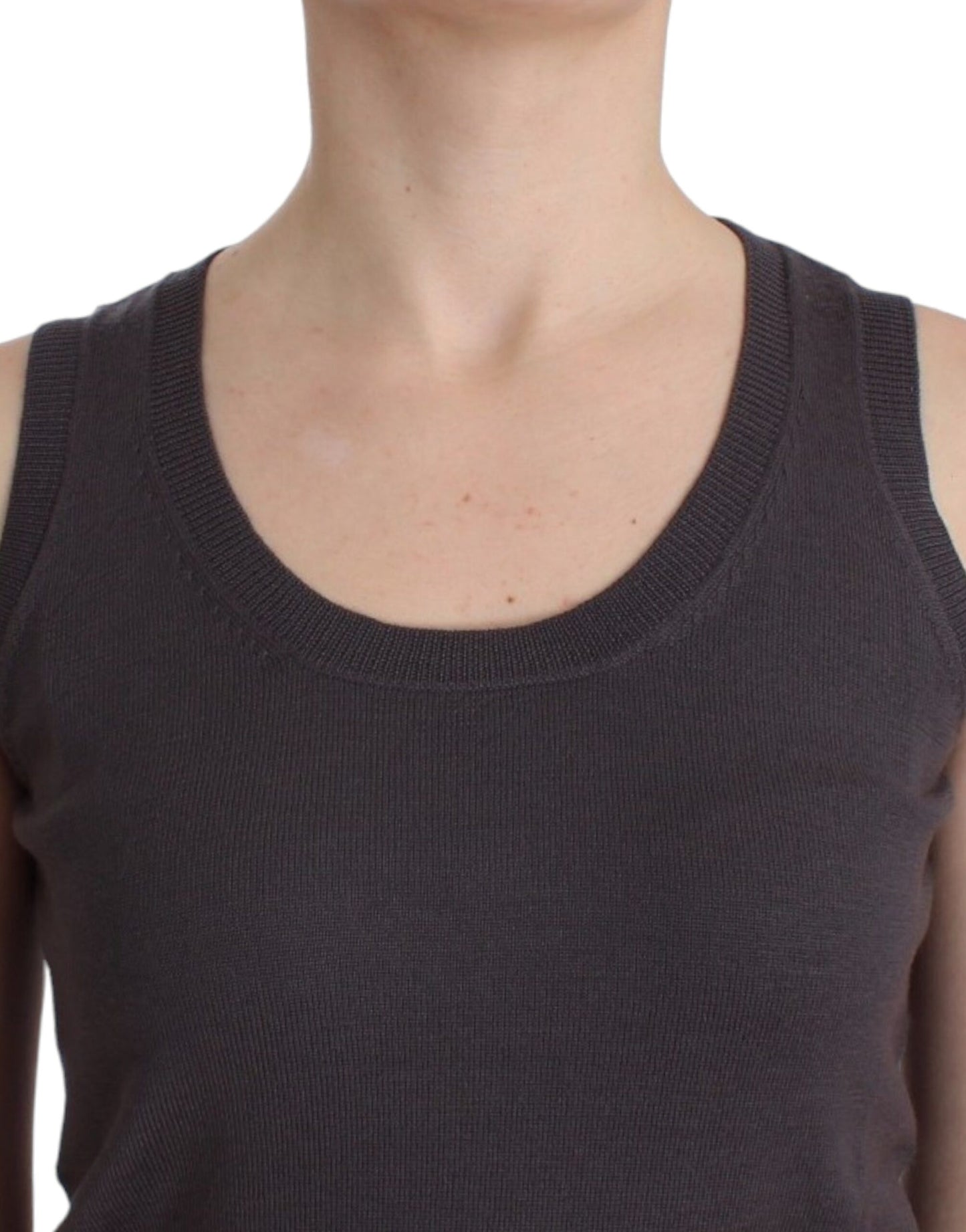 Braunes Strick-Tanktop