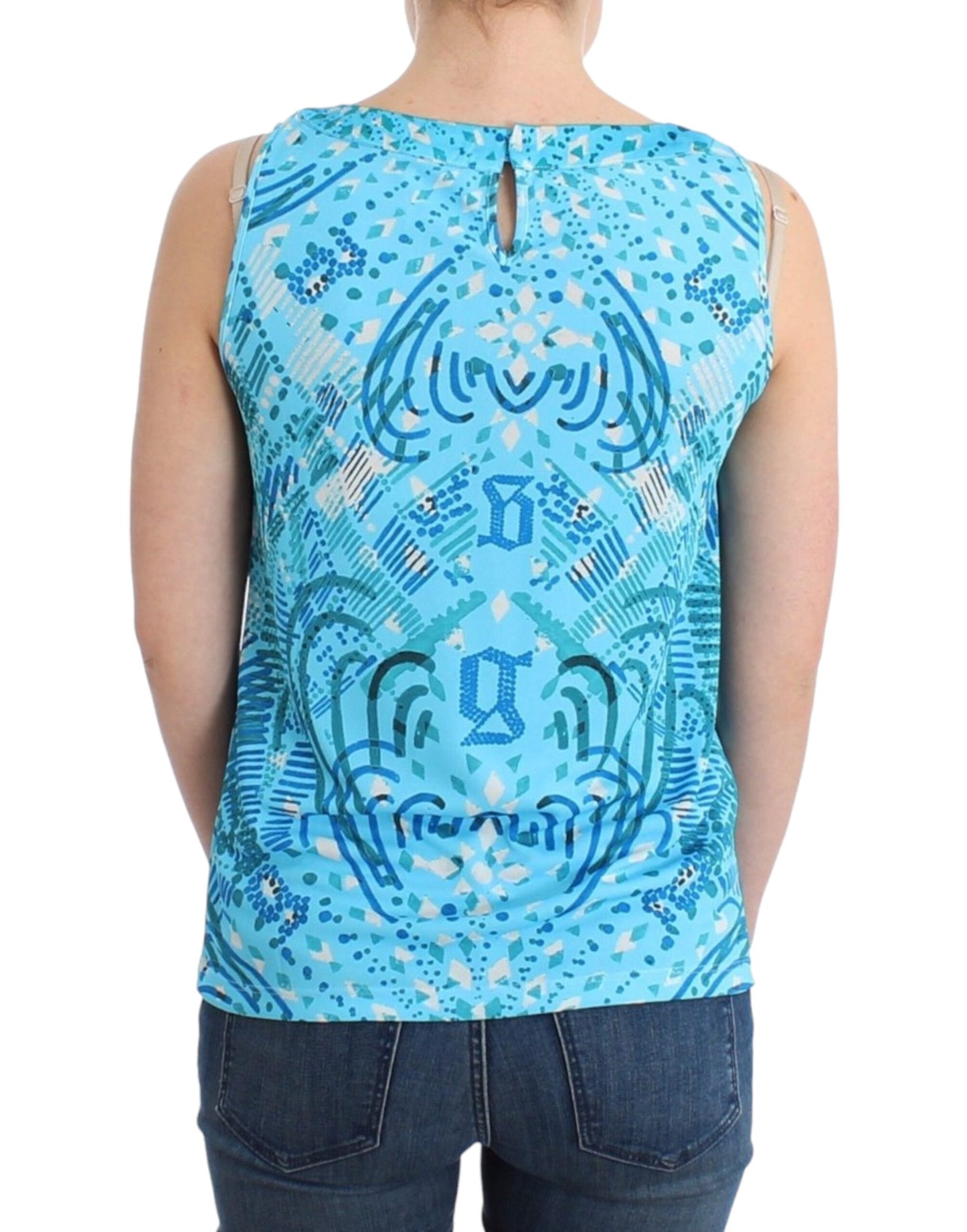 Blau bedrucktes Tanktop