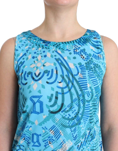 Blau bedrucktes Tanktop