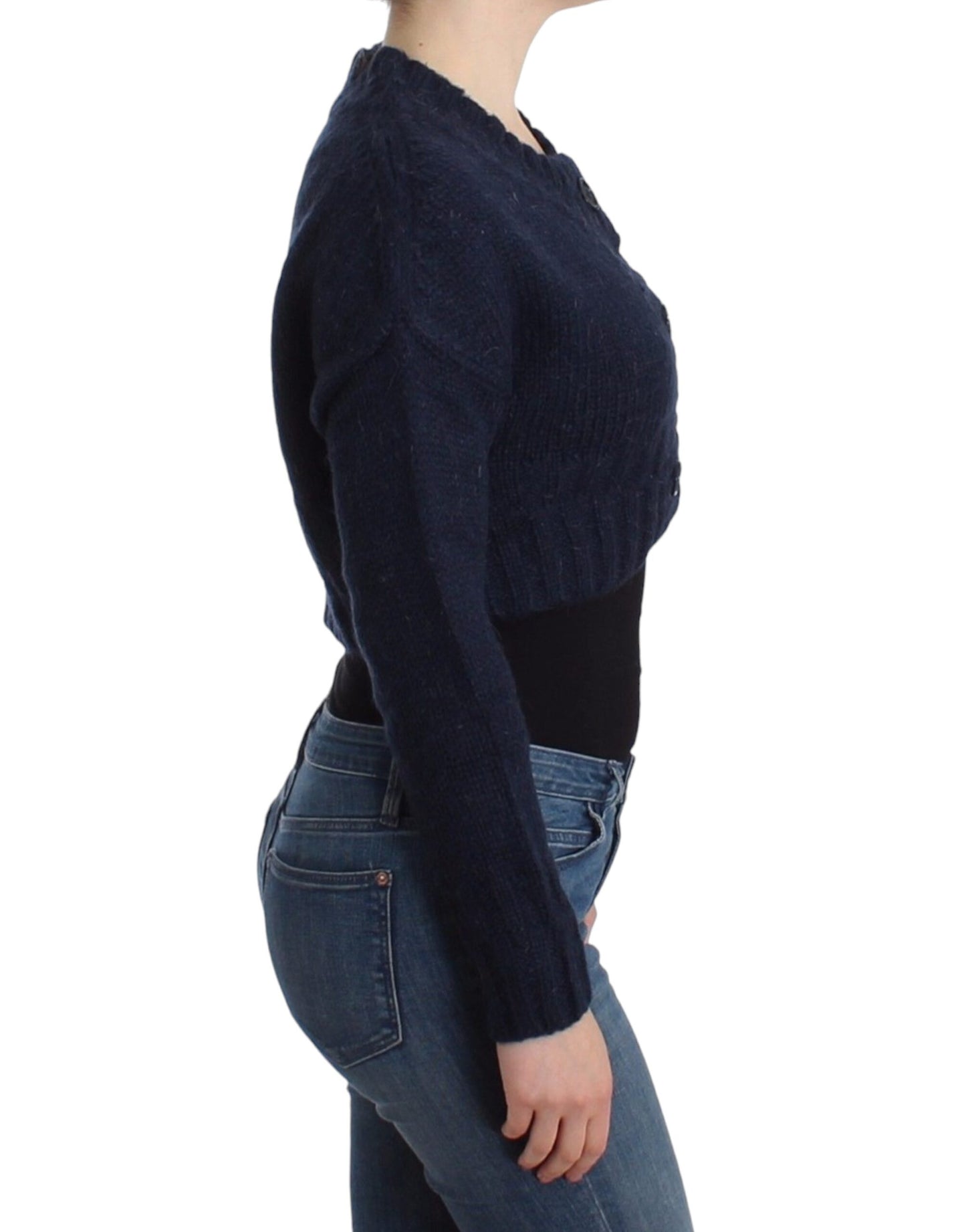 Cardigan corto blu