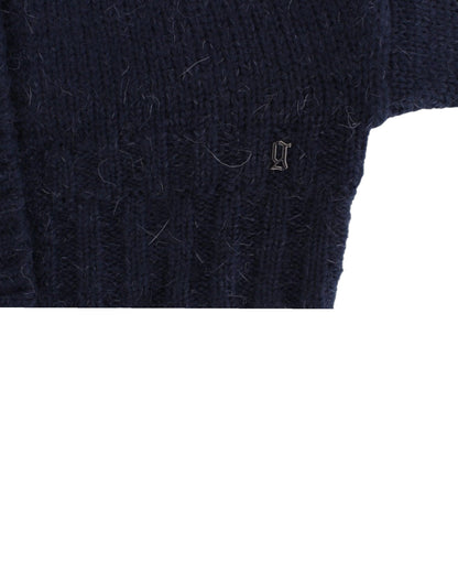 Cardigan court bleu