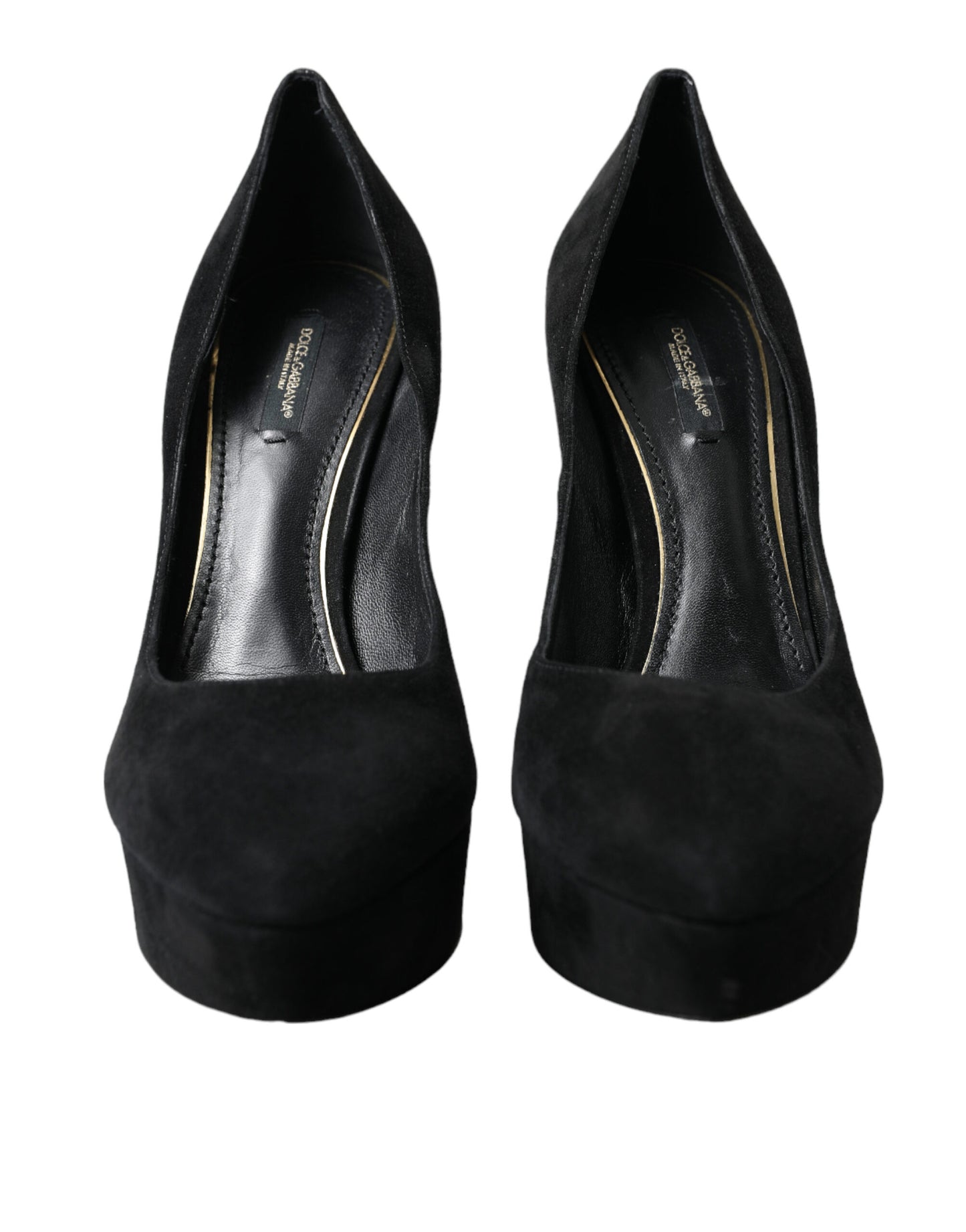 Dolce &amp; Gabbana Schwarze Pumps mit Absatz aus Wildleder Raffinesse