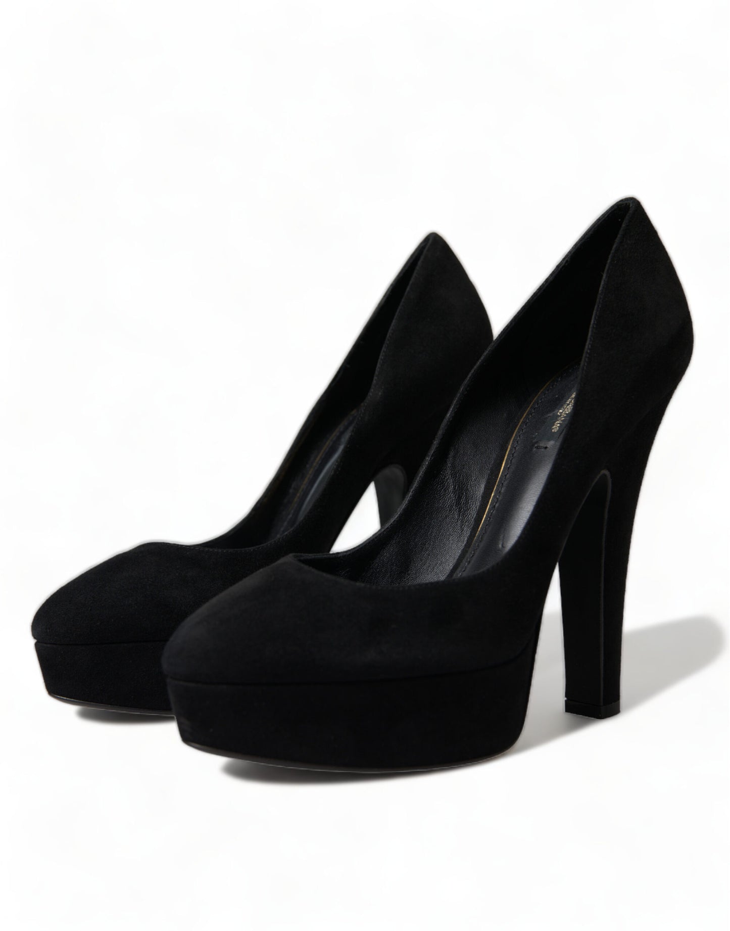 Dolce &amp; Gabbana Schwarze Pumps mit Absatz aus Wildleder Raffinesse