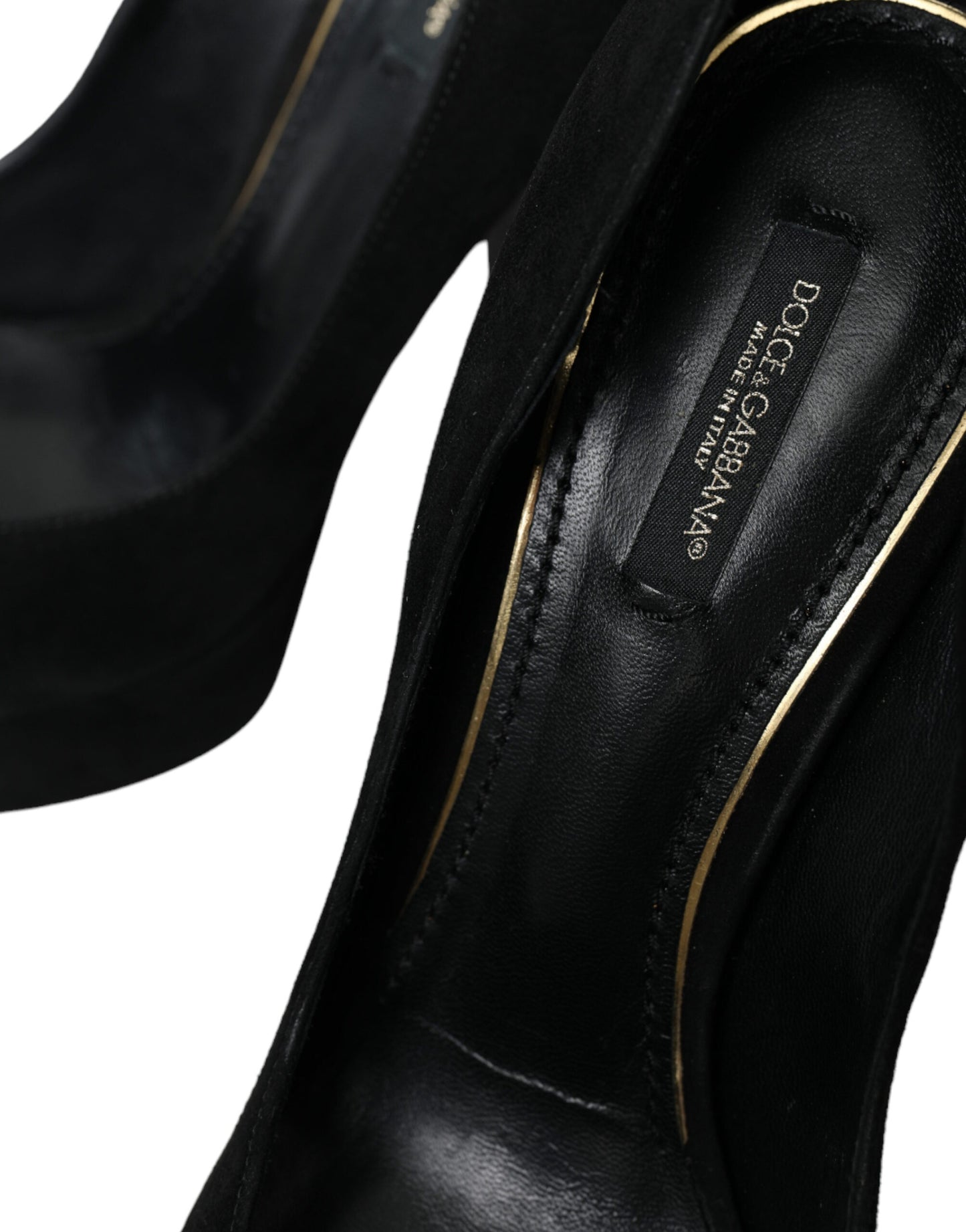 Dolce &amp; Gabbana Schwarze Pumps mit Absatz aus Wildleder Raffinesse