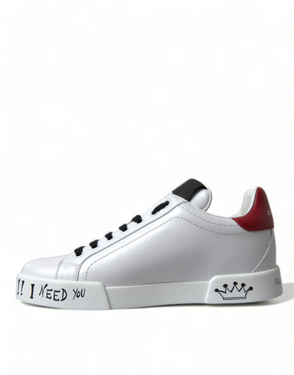 Dolce &amp; Gabbana Schicke weiße Portofino-Ledersneakers