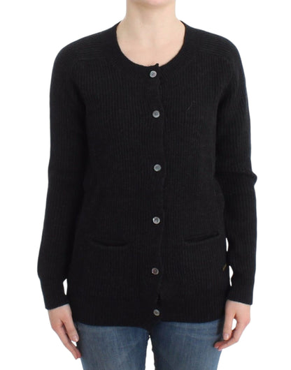 Cardigan in lana nera