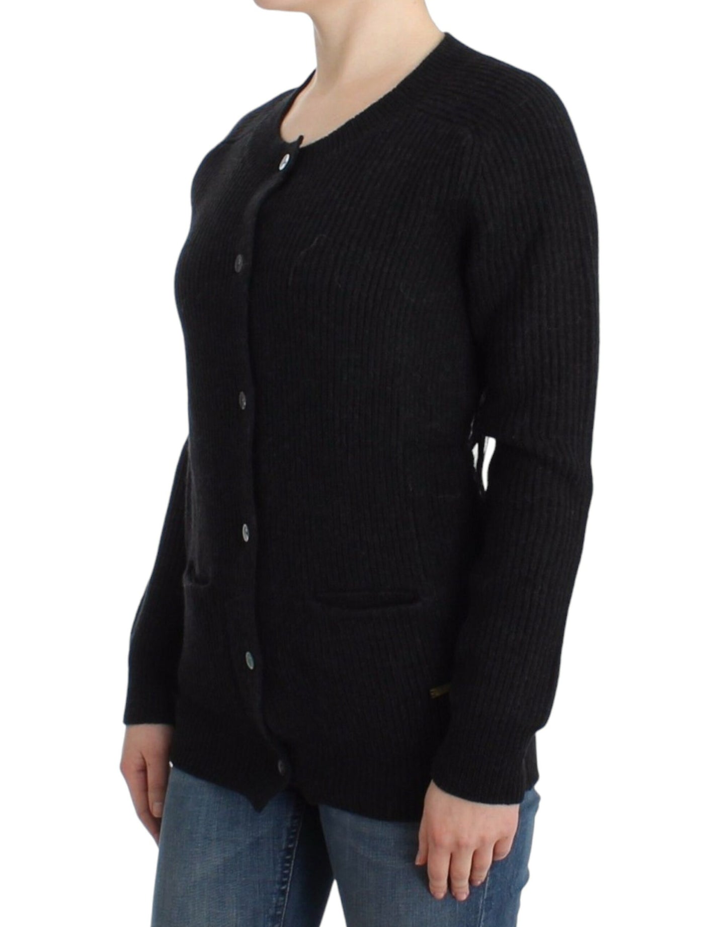 Cardigan in lana nera