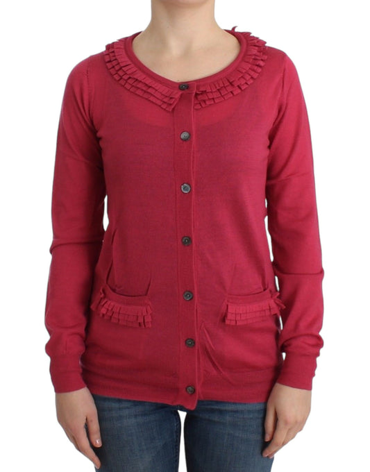 Cardigan en laine rose