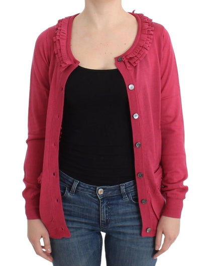 Cardigan en laine rose