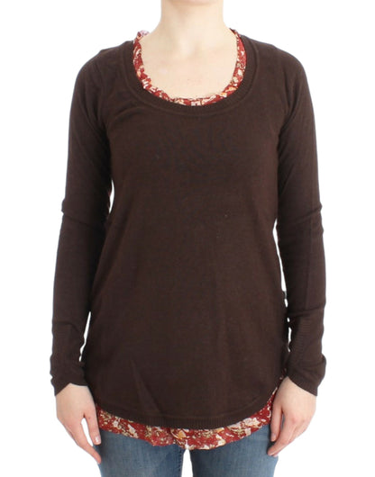 Pull ras du cou marron