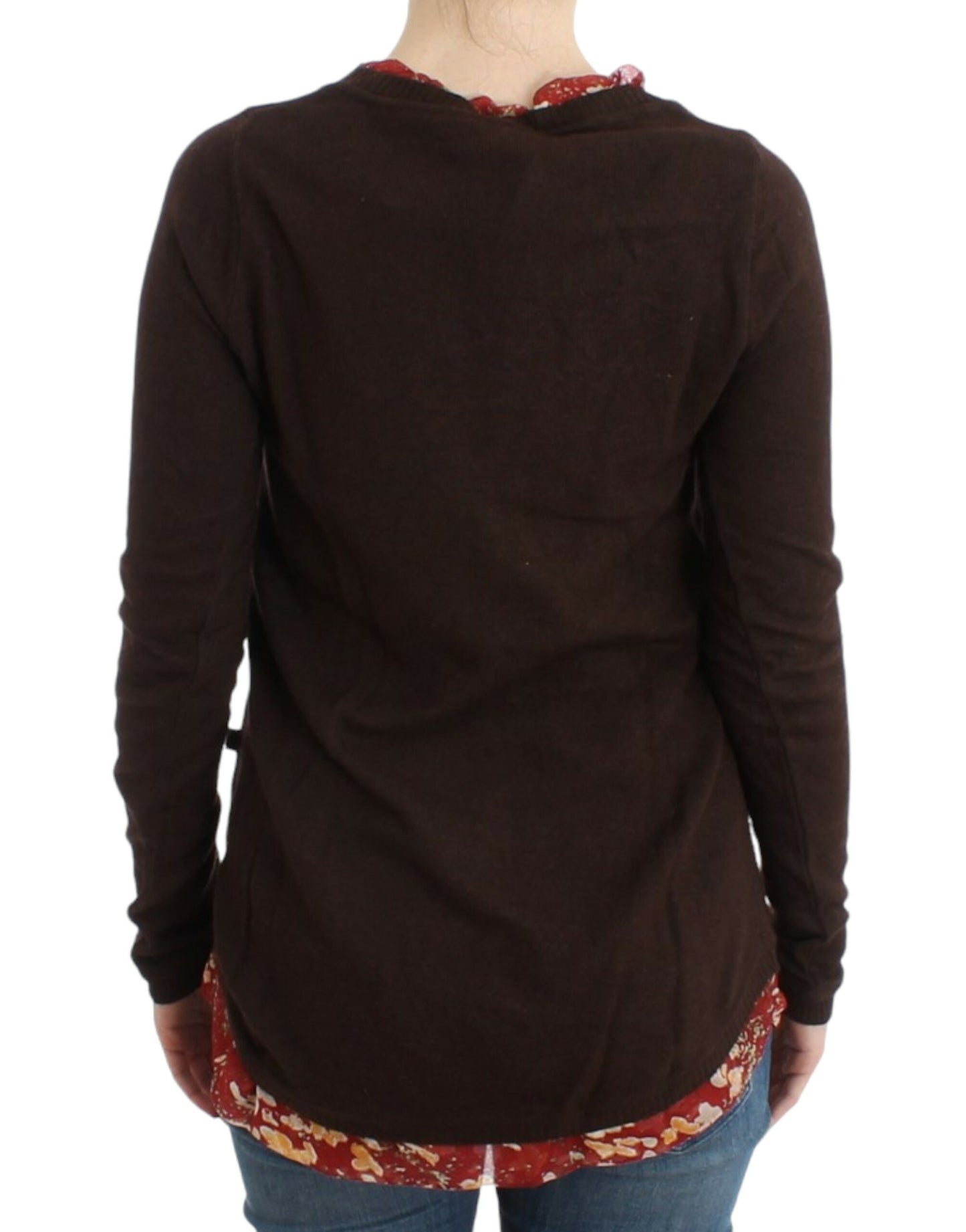 Pull ras du cou marron