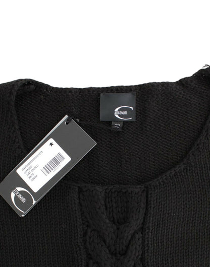 Pull en laine tricoté noir