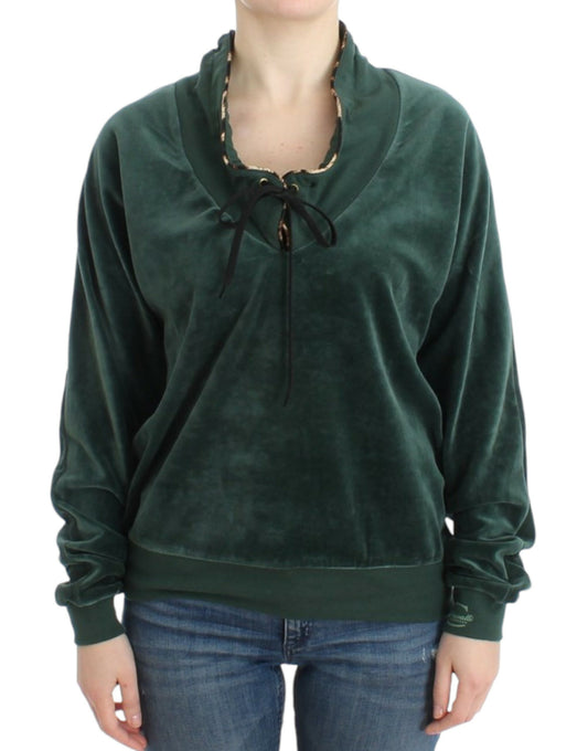 Pull en coton velours vert