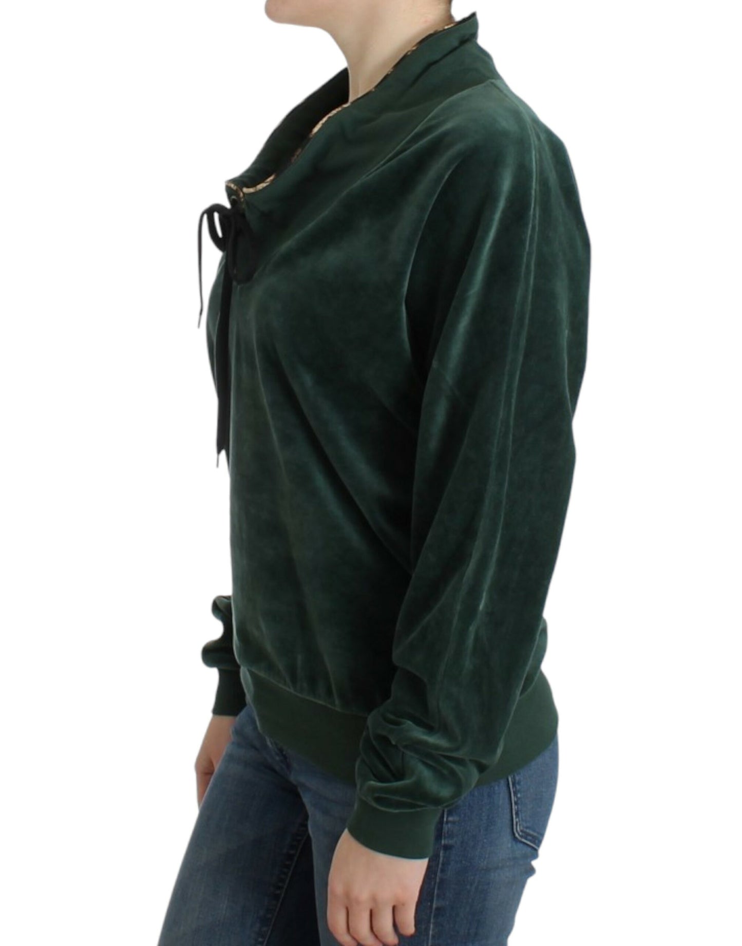 Pull en coton velours vert