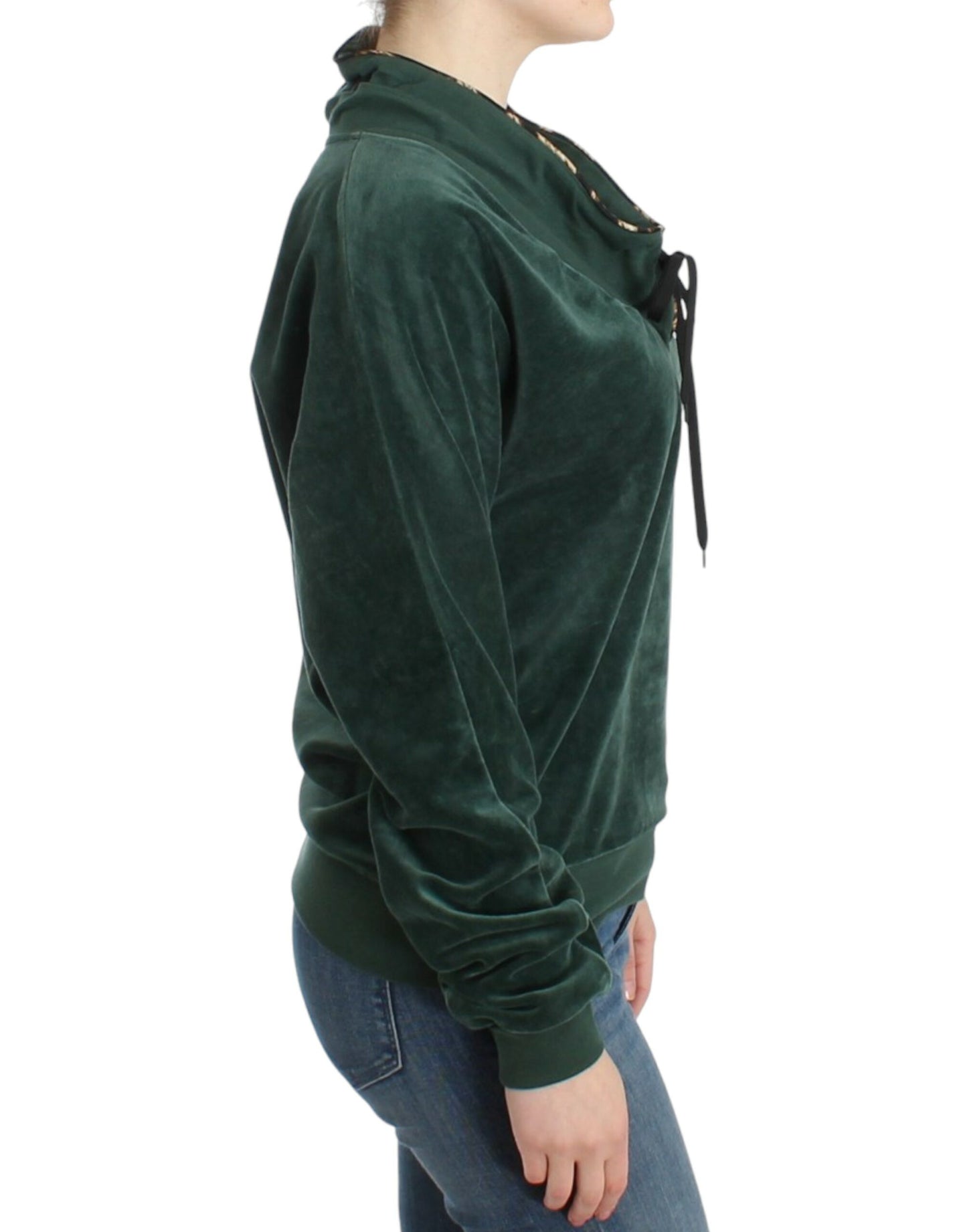 Pull en coton velours vert