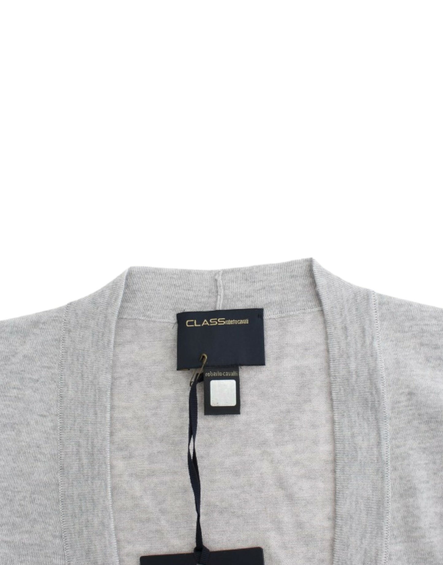 Cardigan court en laine gris