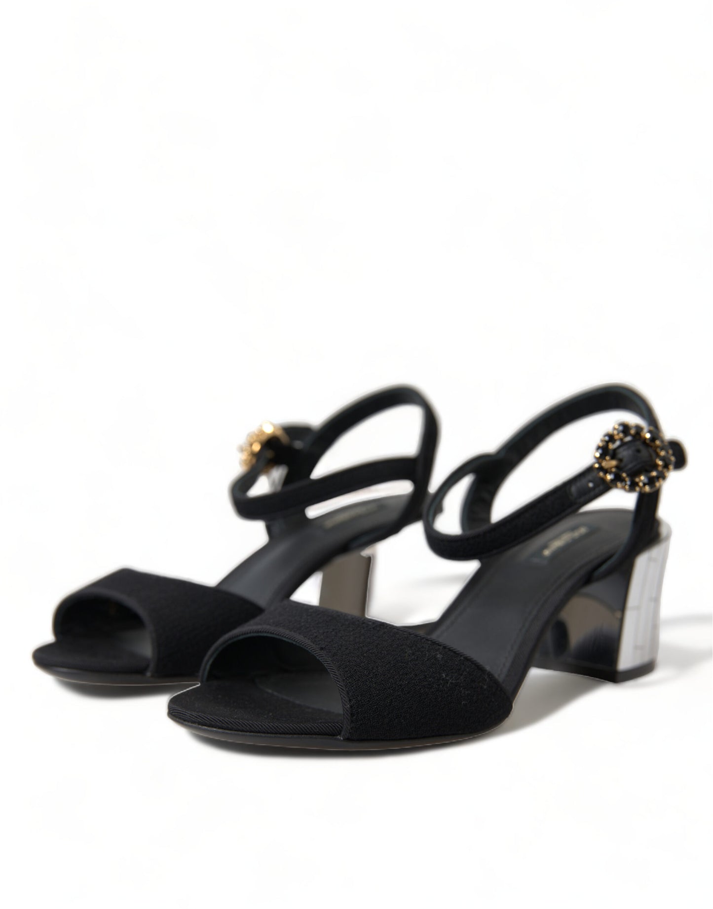 Dolce &amp; Gabbana Elegante Sandalen mit Fesselriemchen und verspiegeltem Absatz