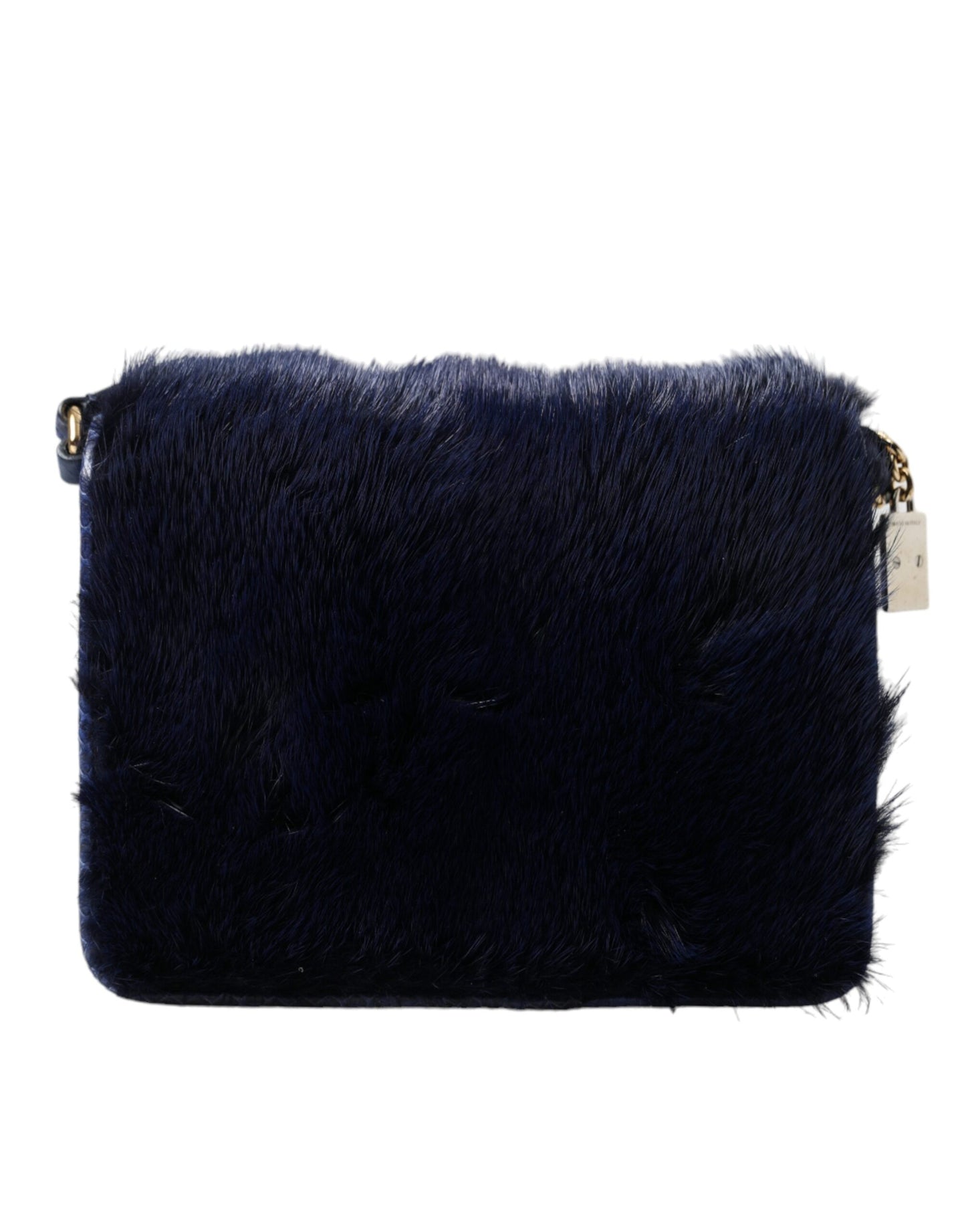 Dolce & Gabbana Exquisite Blue Mink Fur Shoulder Bag