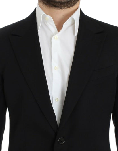 Blazer slim en laine noir