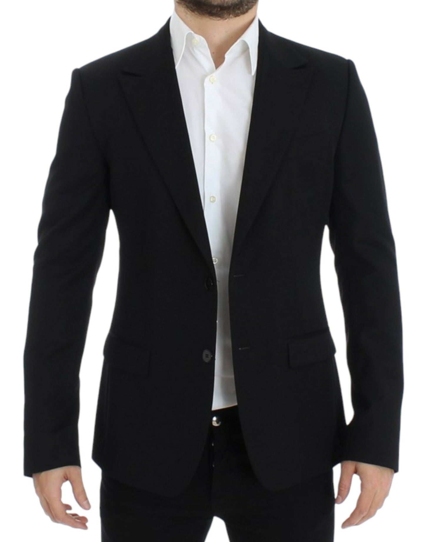 Blazer slim en laine noir