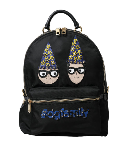 Dolce &amp; Gabbana Eleganter Rucksack mit schwarzem und goldenem Detail