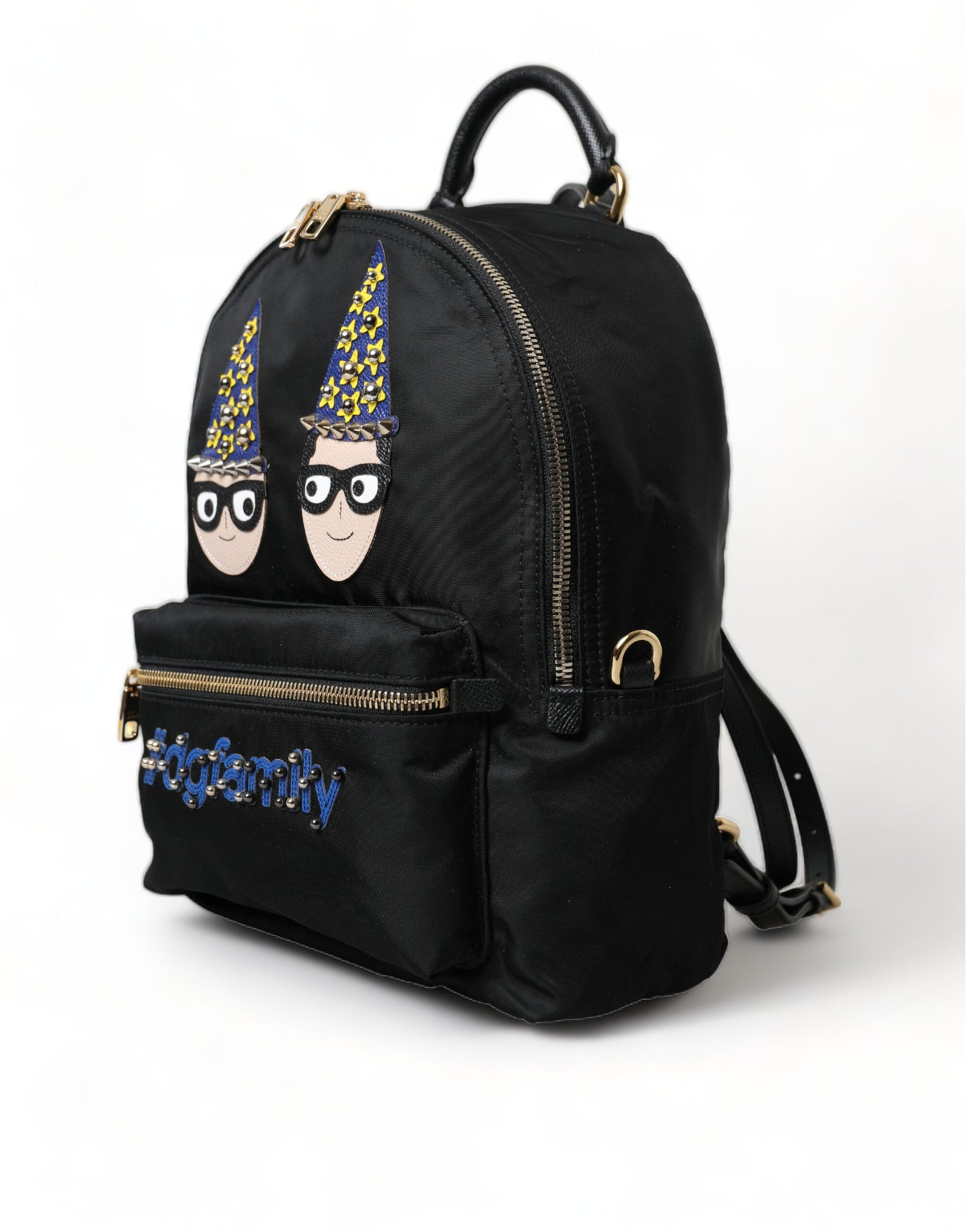 Dolce &amp; Gabbana Eleganter Rucksack mit schwarzem und goldenem Detail