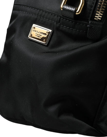 Dolce &amp; Gabbana Eleganter Rucksack mit schwarzem und goldenem Detail