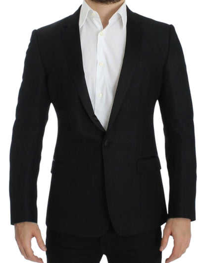 Schwarzer MARTINI Slim-Blazer aus Wolle