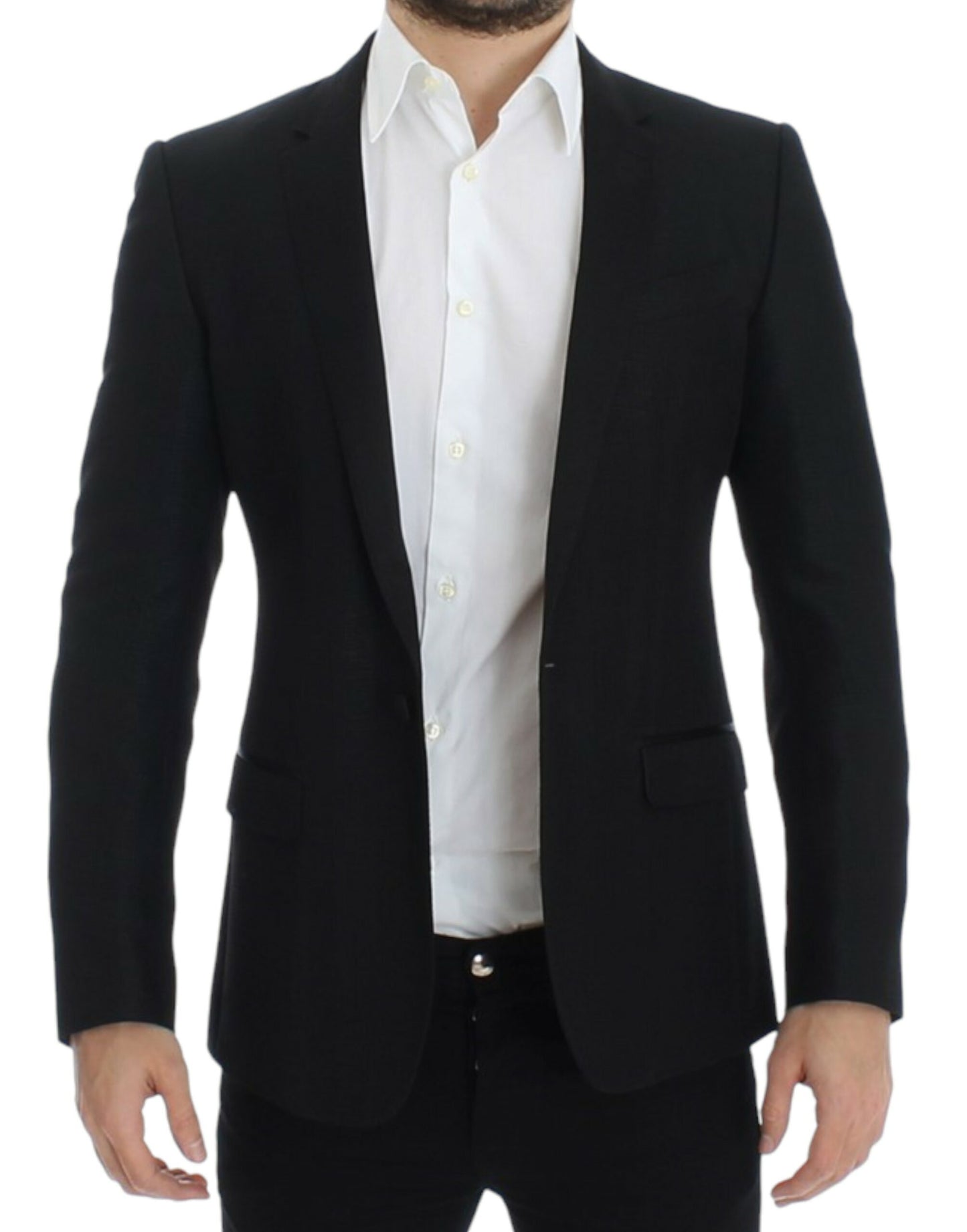 Schwarzer MARTINI Slim-Blazer aus Wolle