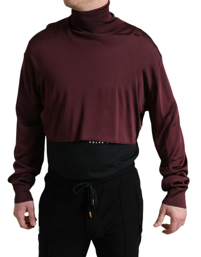 Dolce &amp; Gabbana Kastanienbrauner Rollkragenpullover aus Viskose