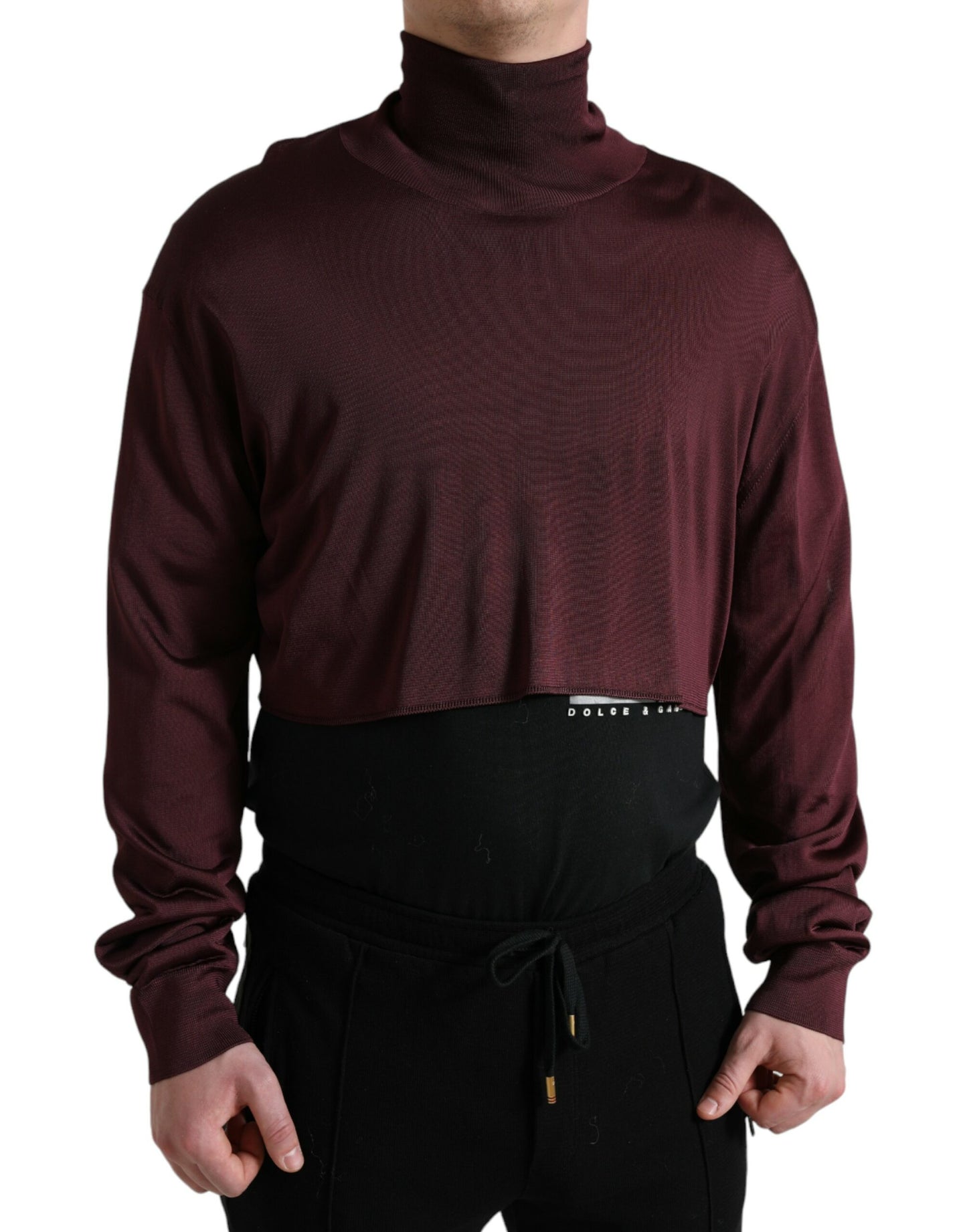 Dolce &amp; Gabbana Kastanienbrauner Rollkragenpullover aus Viskose