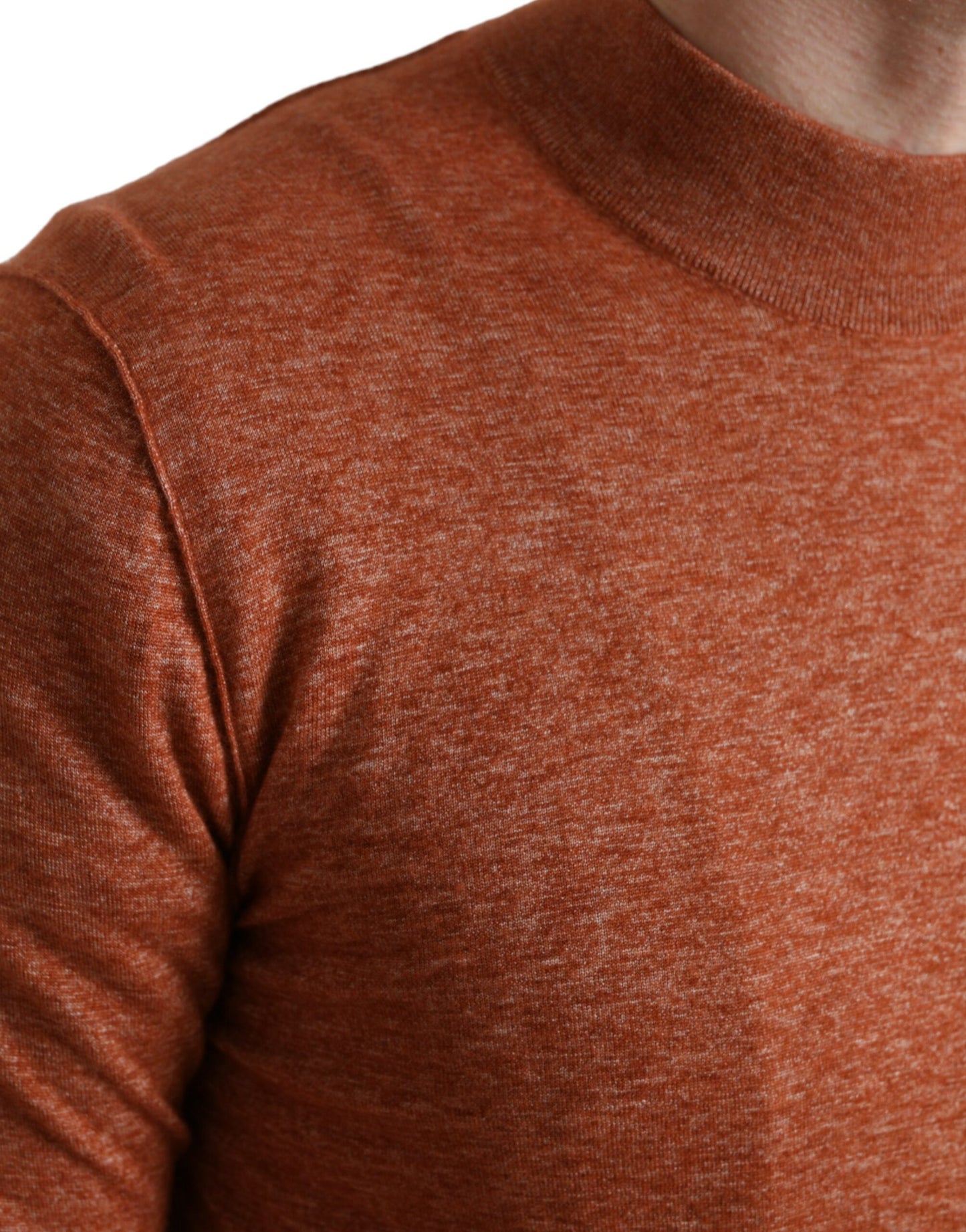 Maglione pullover girocollo in cashmere arancione