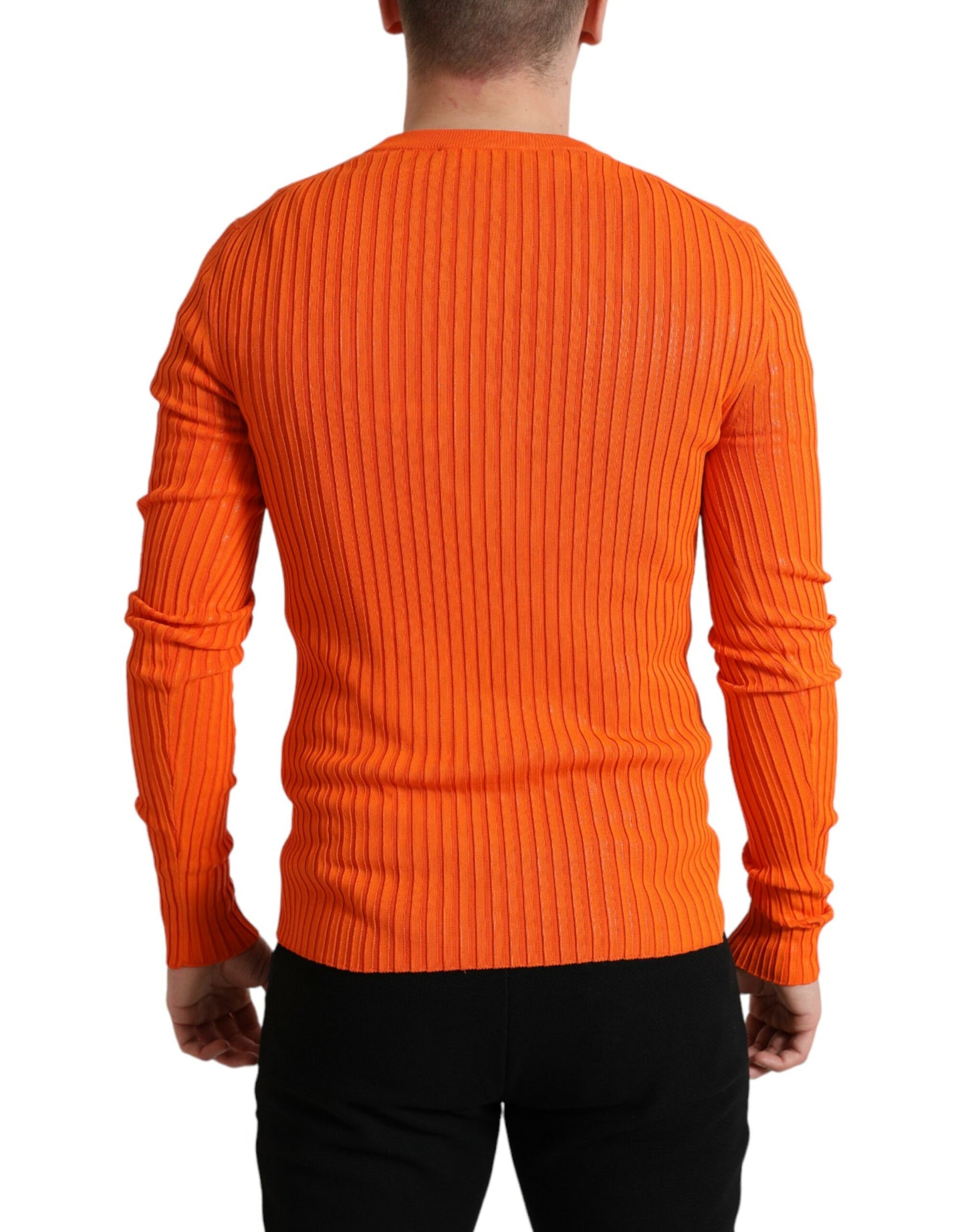 Dolce &amp; Gabbana Eleganter Strickpullover in Sonnenuntergangsorange