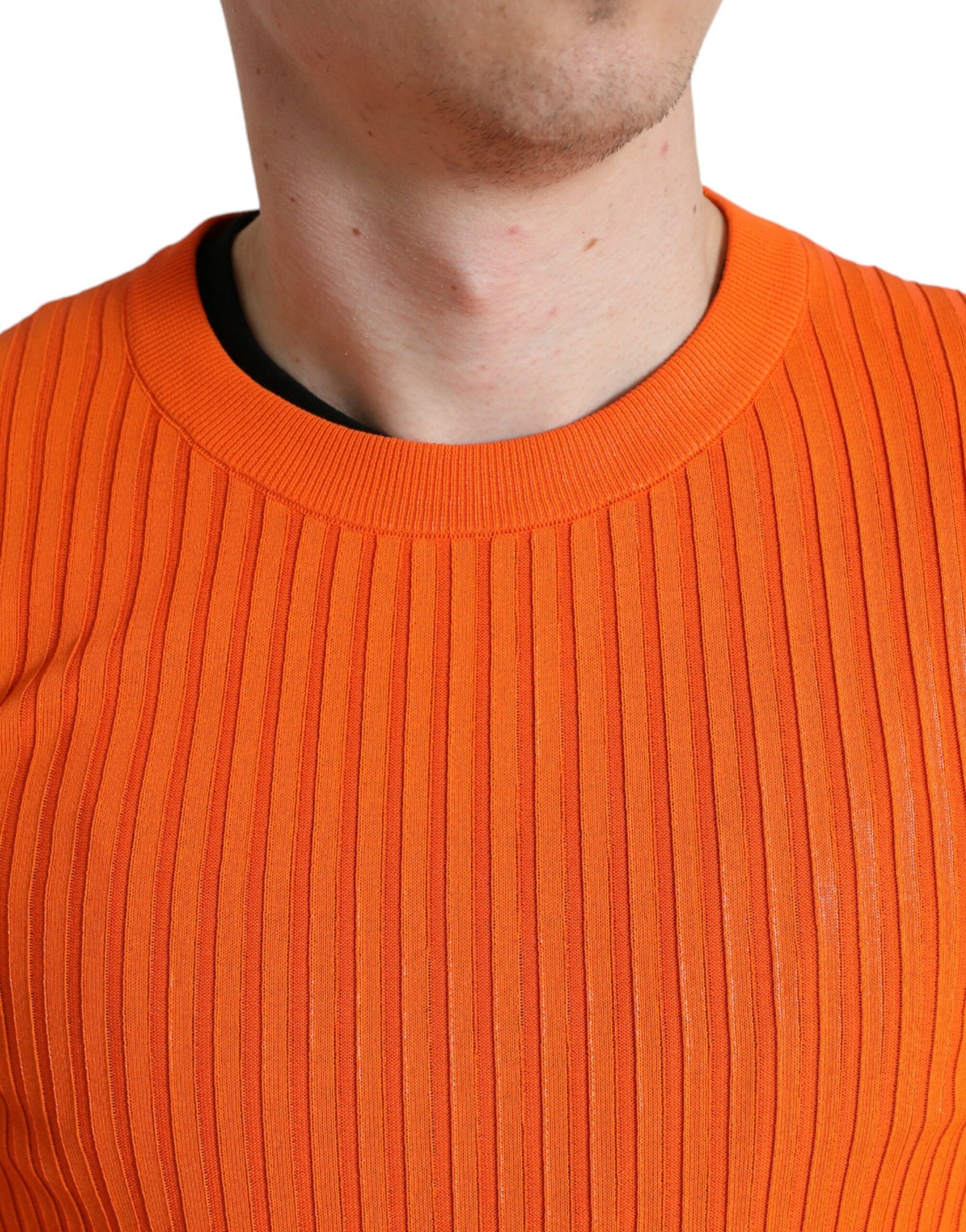 Dolce &amp; Gabbana Eleganter Strickpullover in Sonnenuntergangsorange