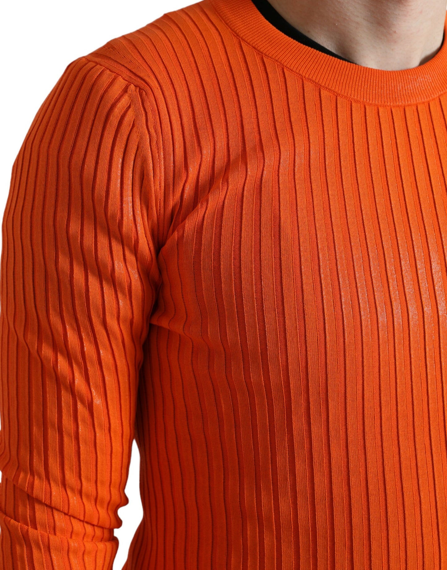 Dolce &amp; Gabbana Eleganter Strickpullover in Sonnenuntergangsorange