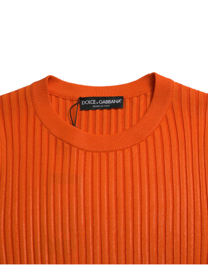 Dolce &amp; Gabbana Eleganter Strickpullover in Sonnenuntergangsorange