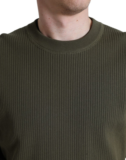 Maglione pullover da uomo girocollo in cotone verde