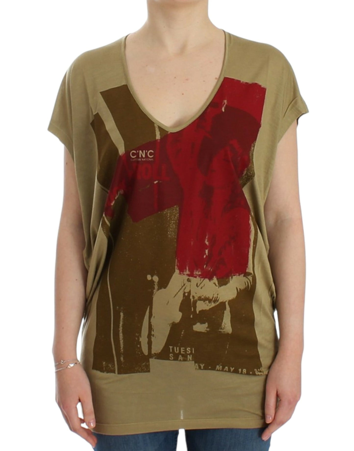 T-shirt a maniche corte con stampa verde