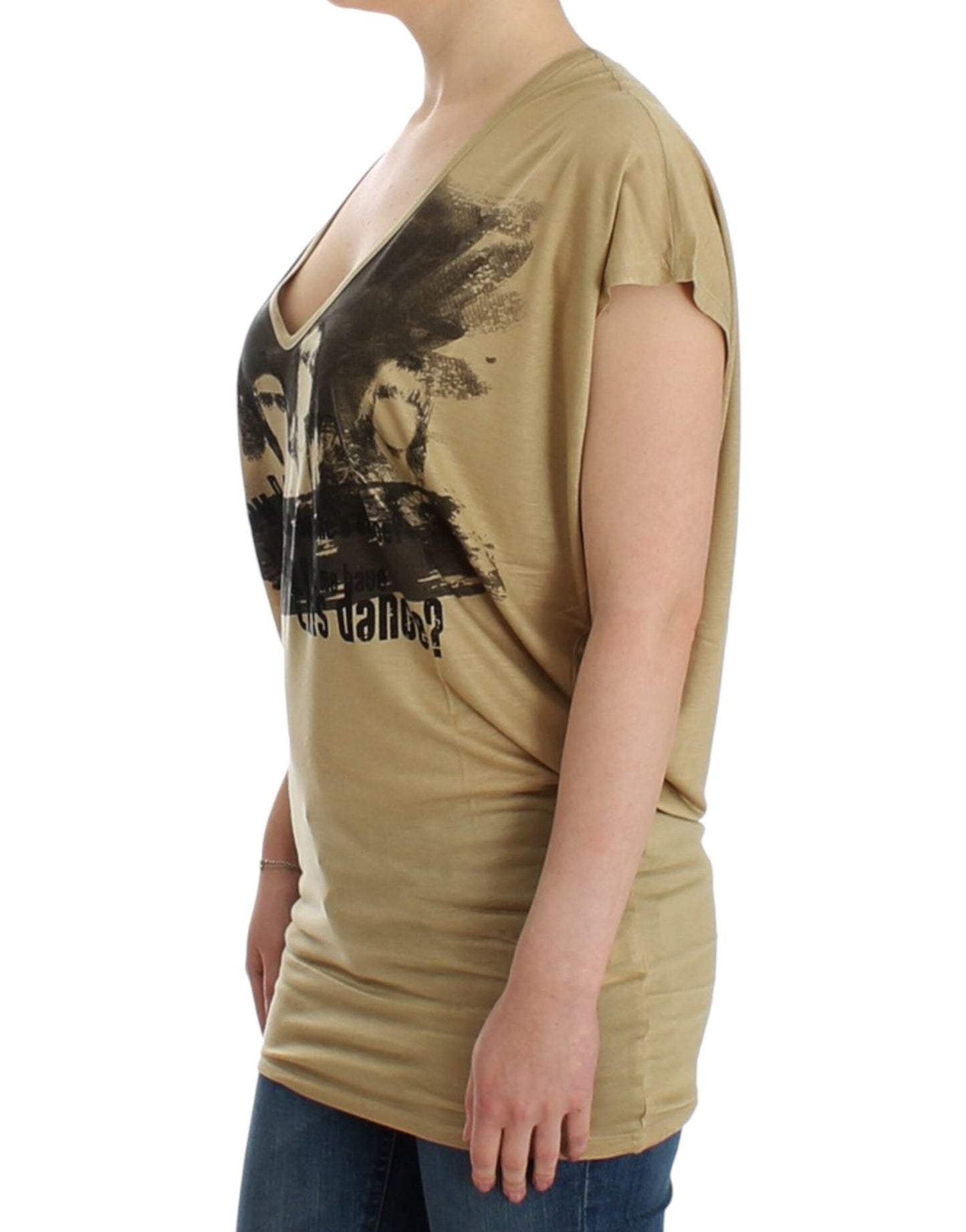 T-shirt imprimé motif beige